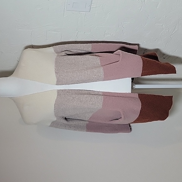 Madewell Ryder Cardigan Sweater Long Open Front Colorblock Pocket Wool Alpaca XS - Picture 3 of 16